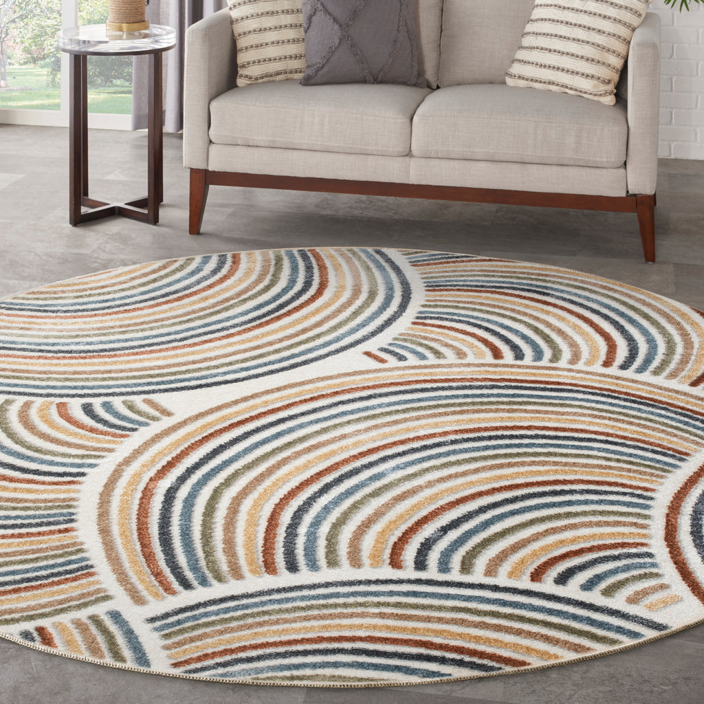 Astra Machine Washable ASW08 Ivory Multicolor