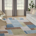 Astra Machine Washable ASW09 Blue Green Multi